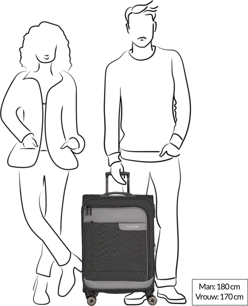 Travelite Zachte Koffer / Trolley / Reiskoffer - Viia - 67 Cm (medium) - Roze 7 Travelite Zachte Koffer / Trolley / Reiskoffer - Viia - 67 Cm (medium) - Roze - Afbeelding 7