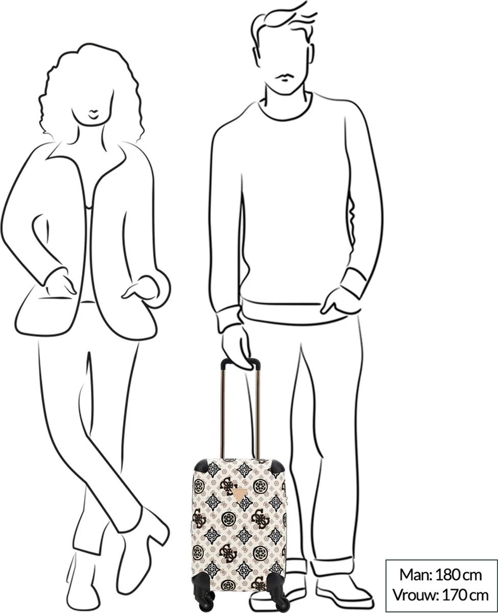 Guess House Party 18 In 4 Wheeler Dames Reiskoffer - Cream Multi Logo 11 Guess House Party 18 In 4 Wheeler Dames Reiskoffer - Cream Multi Logo - Afbeelding 11