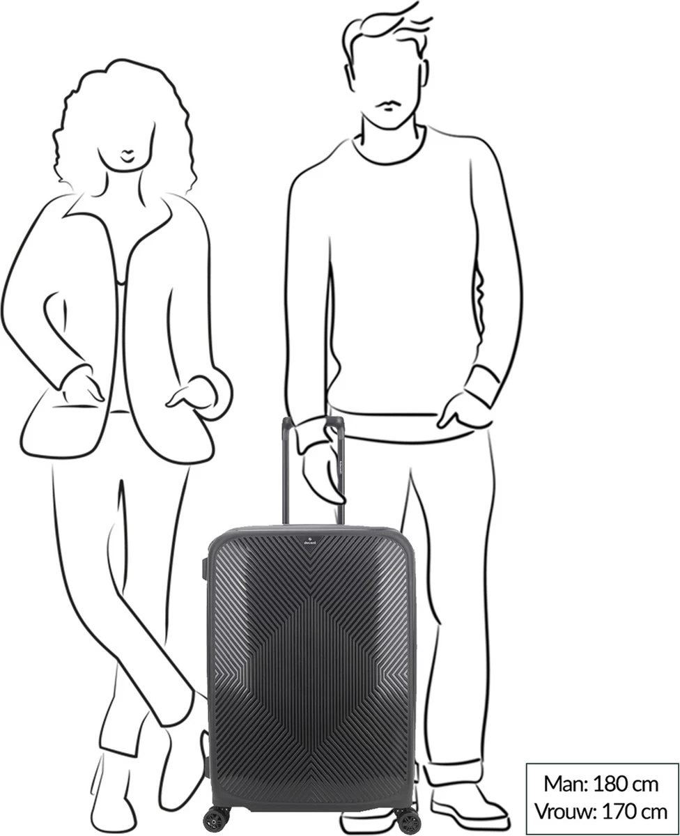 Decent Koffer / Trolley / Reiskoffer - 68 X 47.5 X 28 Cm - 80 Liter - Axiss-Fix - Zwart 2 Decent Koffer / Trolley / Reiskoffer - 68 X 47.5 X 28 Cm - 80 Liter - Axiss-Fix - Zwart - Afbeelding 2