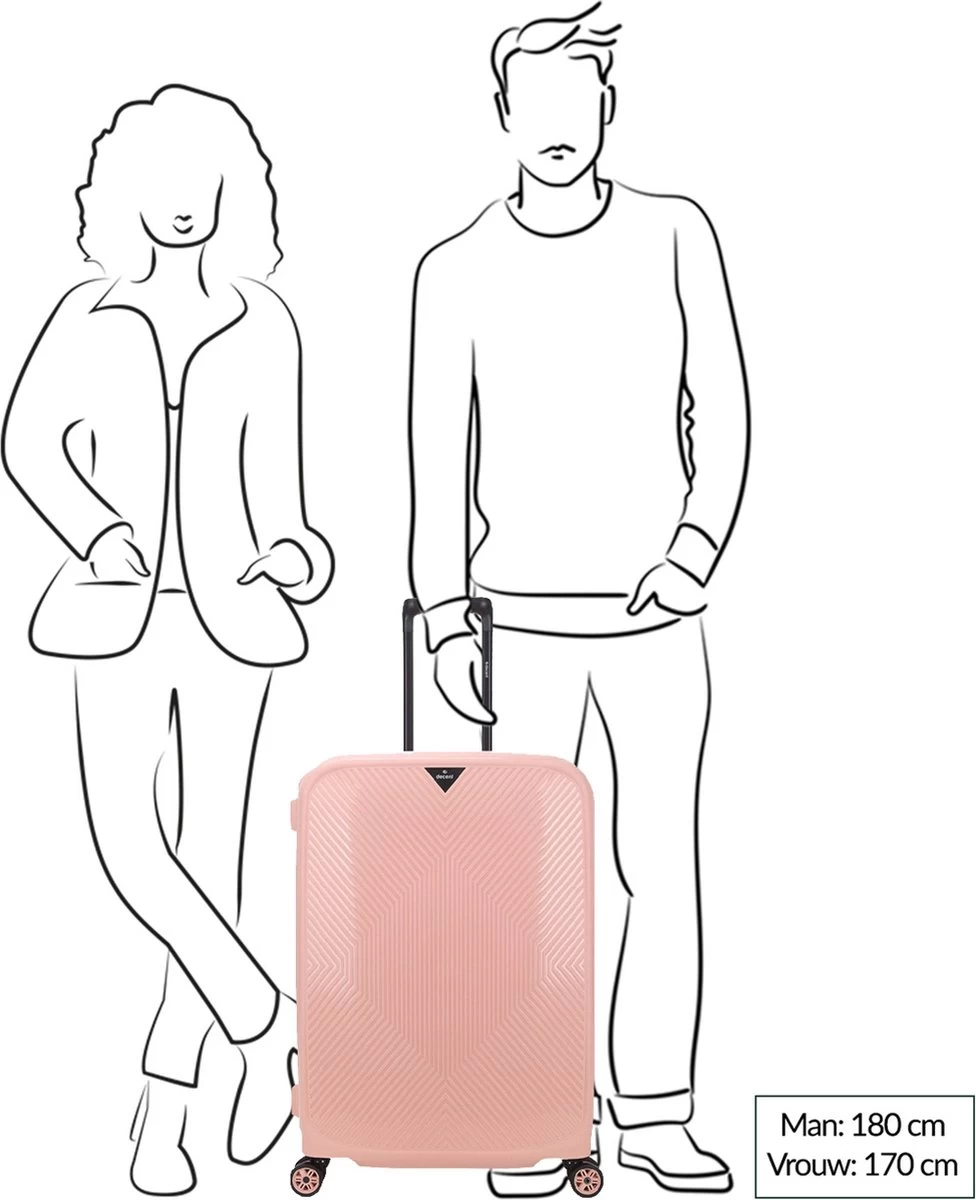 Decent Harde Koffer Axiss-Fix 68 - Roze 2 Decent Harde Koffer Axiss-Fix 68 - Roze - Afbeelding 2