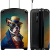 NoBoringSuitcases.com® Koffer - Hond - Kleding - Accessoires - Verf - Portret - Kinderen - Reiskoffer Met Wielen - Kinderkoffer - Fotokoffer - Past Binnen 55x40x20 Cm En 55x35x25 Cm - Trolley Handbagage Lichtgewicht
