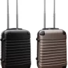 Travelerz Kofferset 2 Delig ABS Handbagage Koffers - Met Cijferslot - 39 Liter - Zwart - Goud