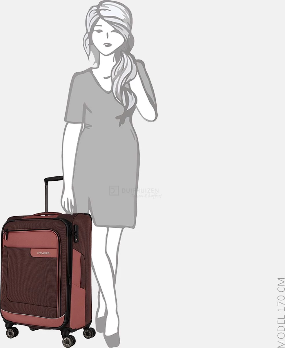 Travelite Zachte Koffer / Trolley / Reiskoffer - Viia - 67 Cm (medium) - Roze 5 Travelite Zachte Koffer / Trolley / Reiskoffer - Viia - 67 Cm (medium) - Roze - Afbeelding 5