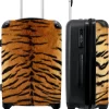 NoBoringSuitcases.com® Koffer Groot - Tijger - Wilde Dieren - Tijgerprint - Design - Trolley Koffer Met TSA-slot - Met Wielen - 90 Liter - Reiskoffer - 66 Cm