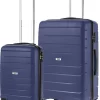 TravelZ Big Bars Kofferset - Trolleyset TSA 2-delig - Handbagage En Groot - Blauw