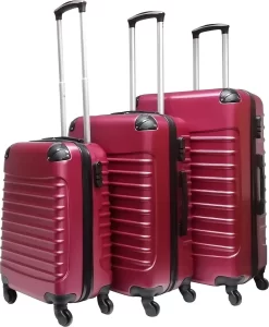 Castillo Trimix 3 Delige ABS Kofferset - Bordeaux Rood