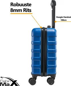 CabinMax Handbagage Koffer - Trolley 30L - Harde Reiskoffer - 45x36x20cm - Lichtgewicht - Groot Capaciteit - Aegean Blue -Reisopslagwinkel 995x1200 1